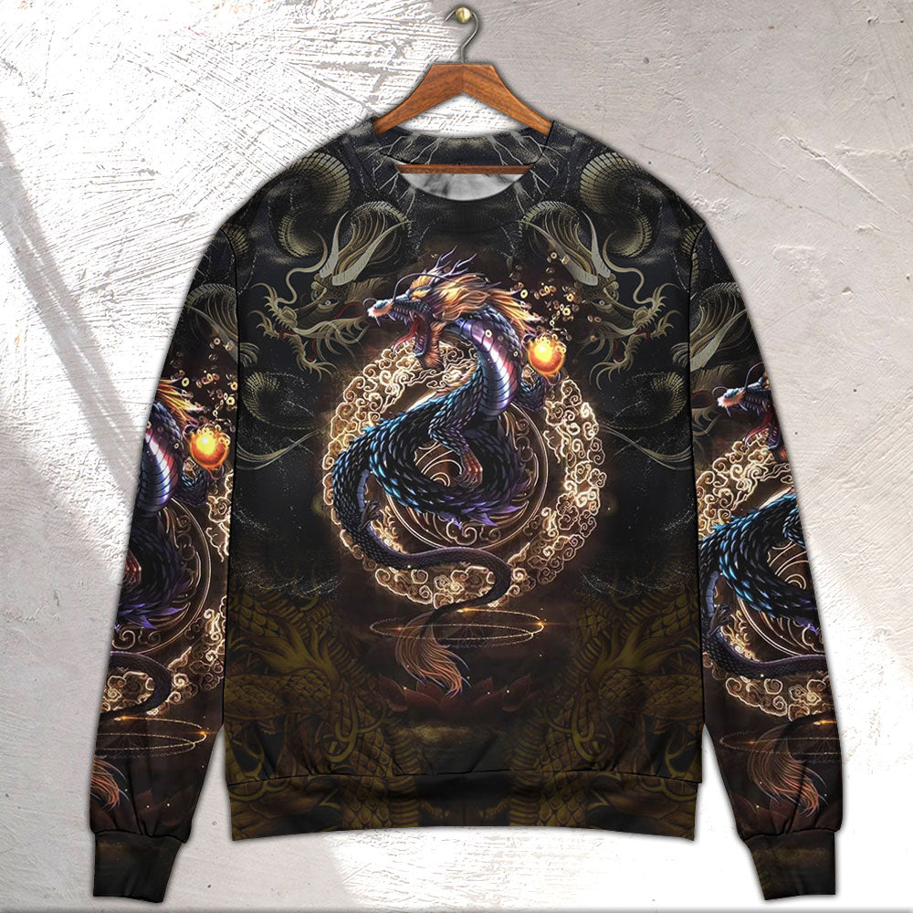 Golden Japanese Dragon Sweater For Animal Inspired Style Events And Comfortable Daily Wear