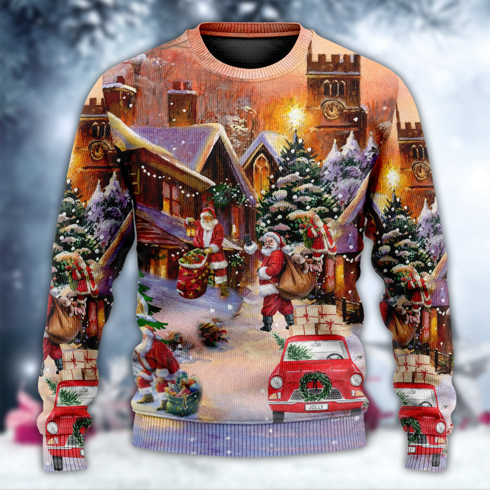 Christmas Santa Is Delivering Sweater For Festive Events Weekend Outings And Comfortable Winter Style