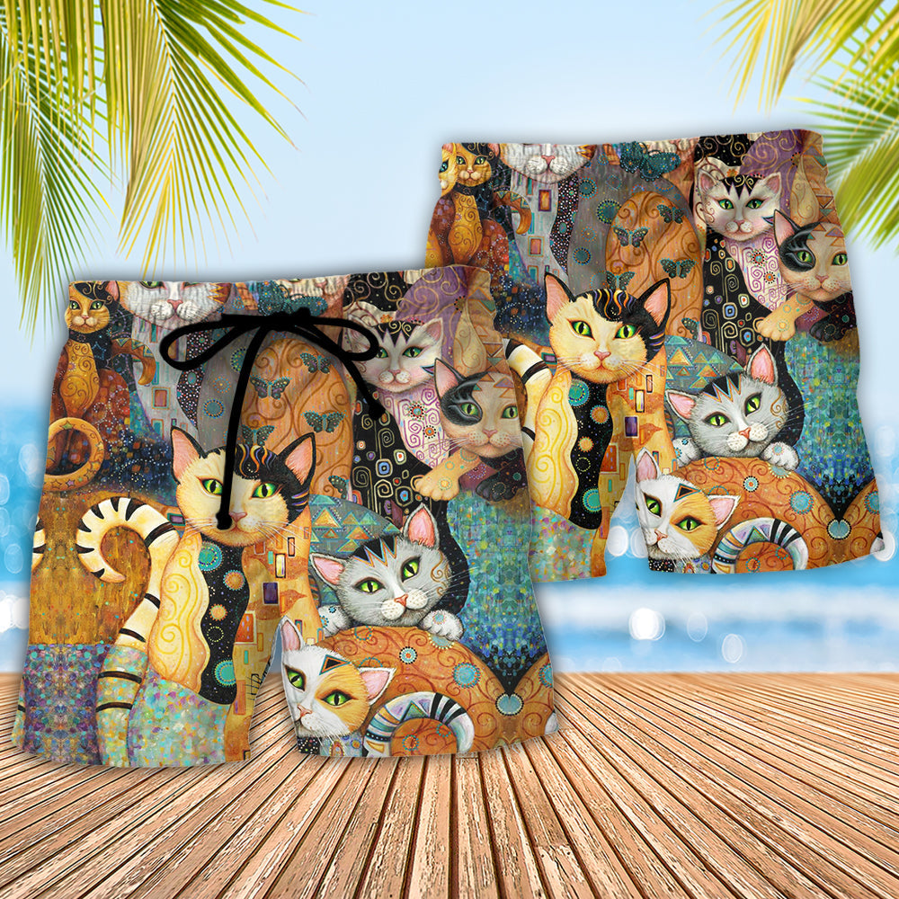 Cat Need You And Love Cute Style Beach Shorts For Beach Days And Casual Travel