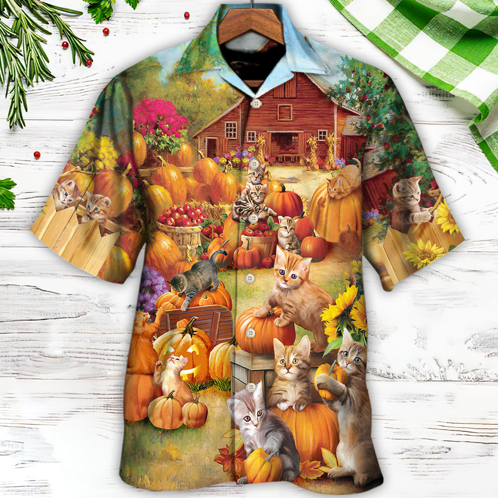 Thanksgiving Cat Wish Hawaiian Shirt Detailed Pattern View For Island Holidays