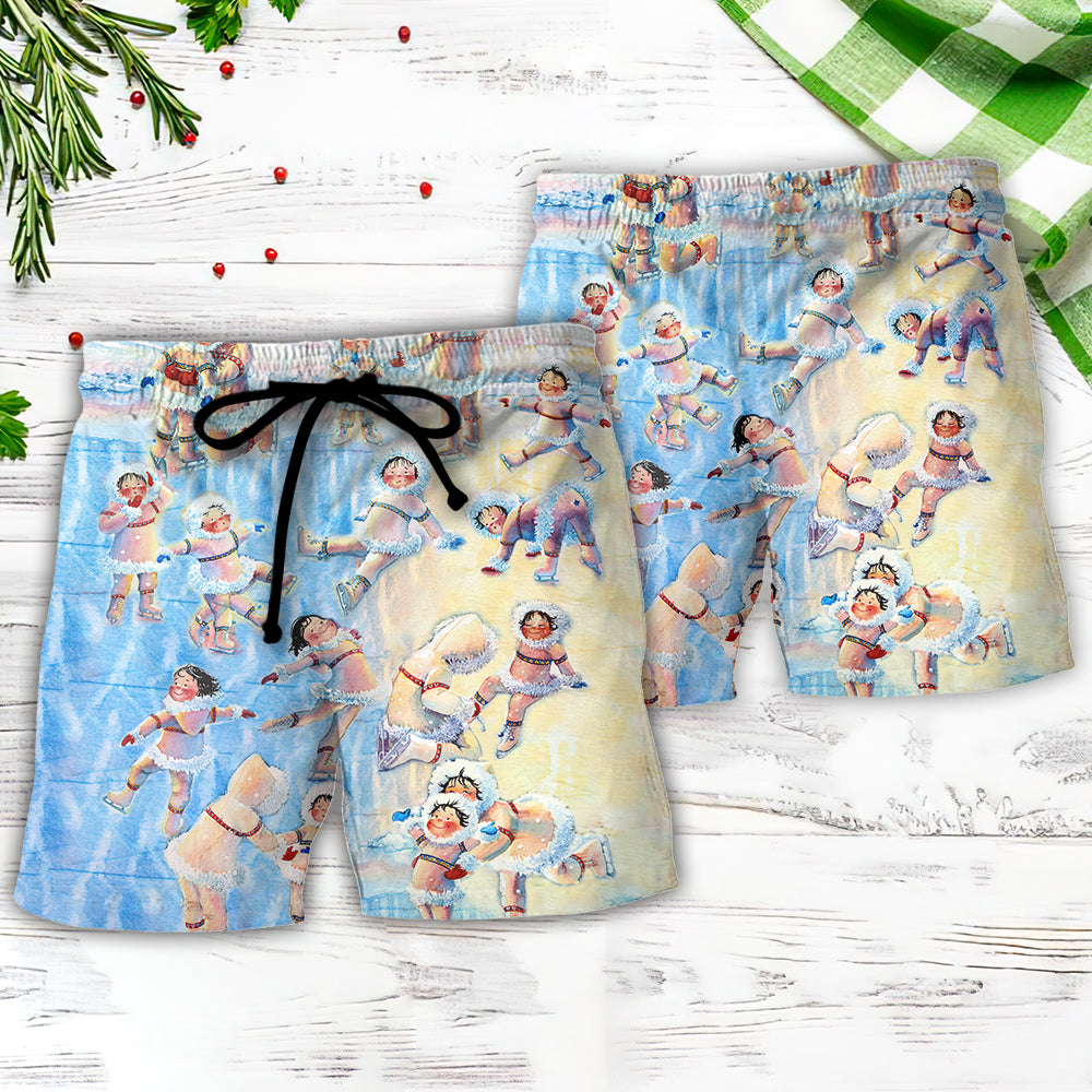 Figure Skater Midnight Sun Style Beach Shorts For Warm Weather Trips And Everyday Use