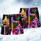 Christmas Guitar Tree Happy Glow Beach Shorts For Coastal Adventures And Relaxed Summer Wear