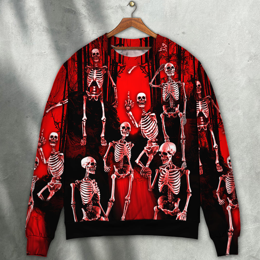 Skull Action Figure Sweater For Halloween Events Weekend Outings And Creative Gift Giving