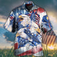 Patriotic American Eagle Hawaiian Shirt Design View For Beach Days