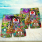 Hippie Mushroom Peace Colorful Vibes Beach Shorts Pattern Detail For Sunny Outdoor Activities
