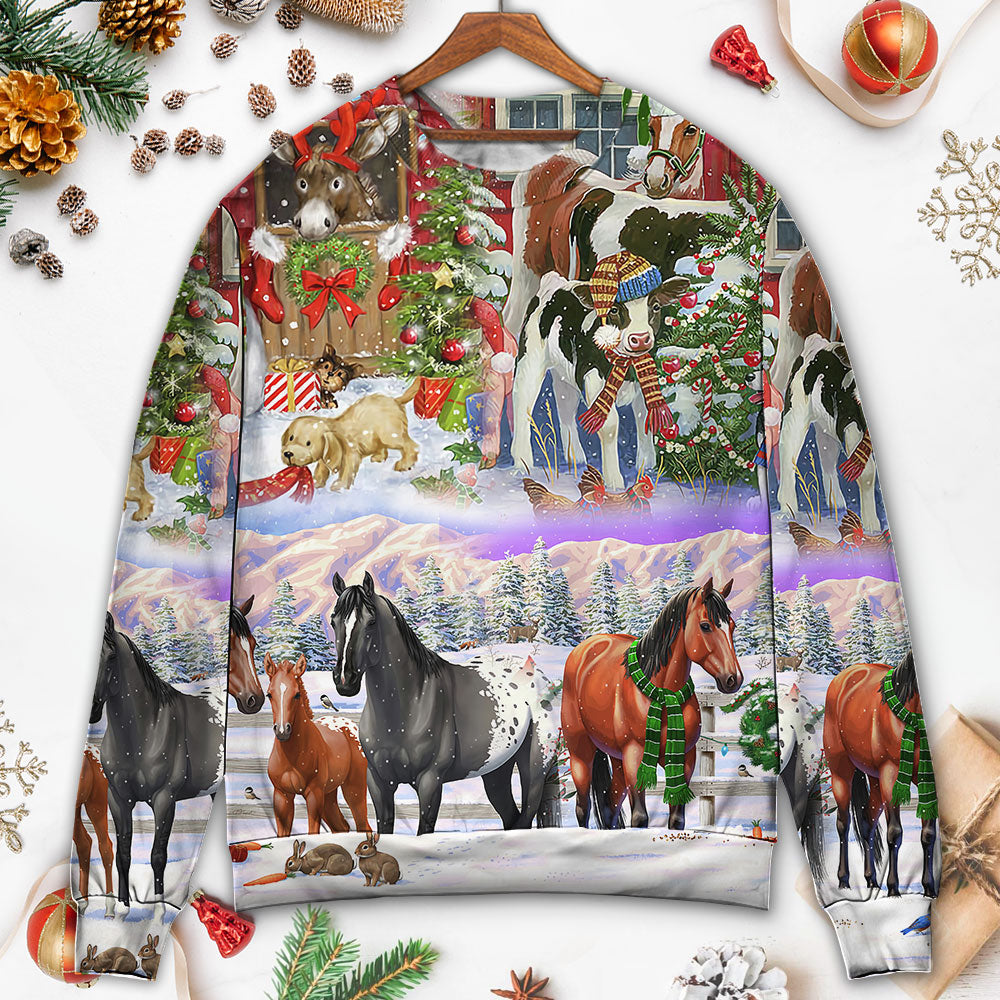 Christmas Farm Merry Xmas To Everyone Sweater For Festive Family Events Casual Wear And Holiday Gift Giving