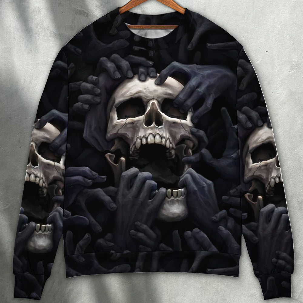 Dark Screaming Skull Fantasy Sweater For Halloween Events Weekend Outings And Creative Gift Giving