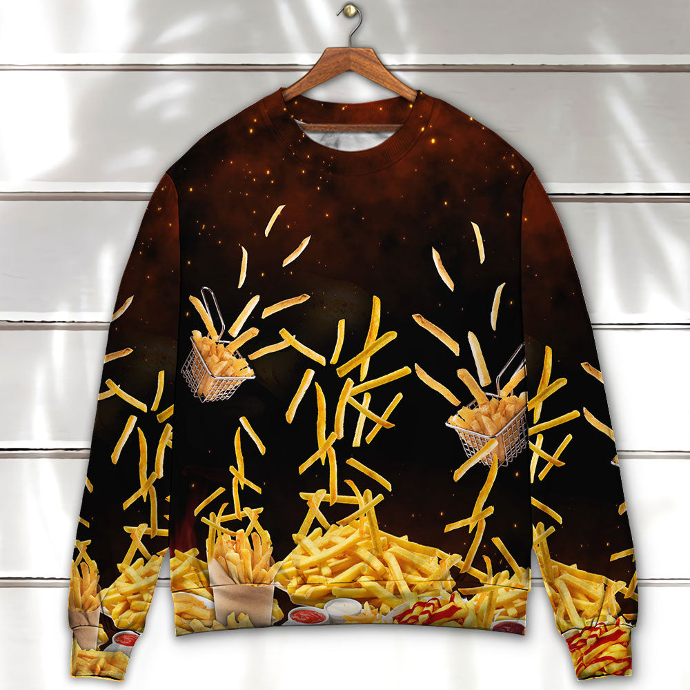 French Fries Fast Food Delicious Sweater For Relaxed Daily Outfits Travel And Seasonal Events