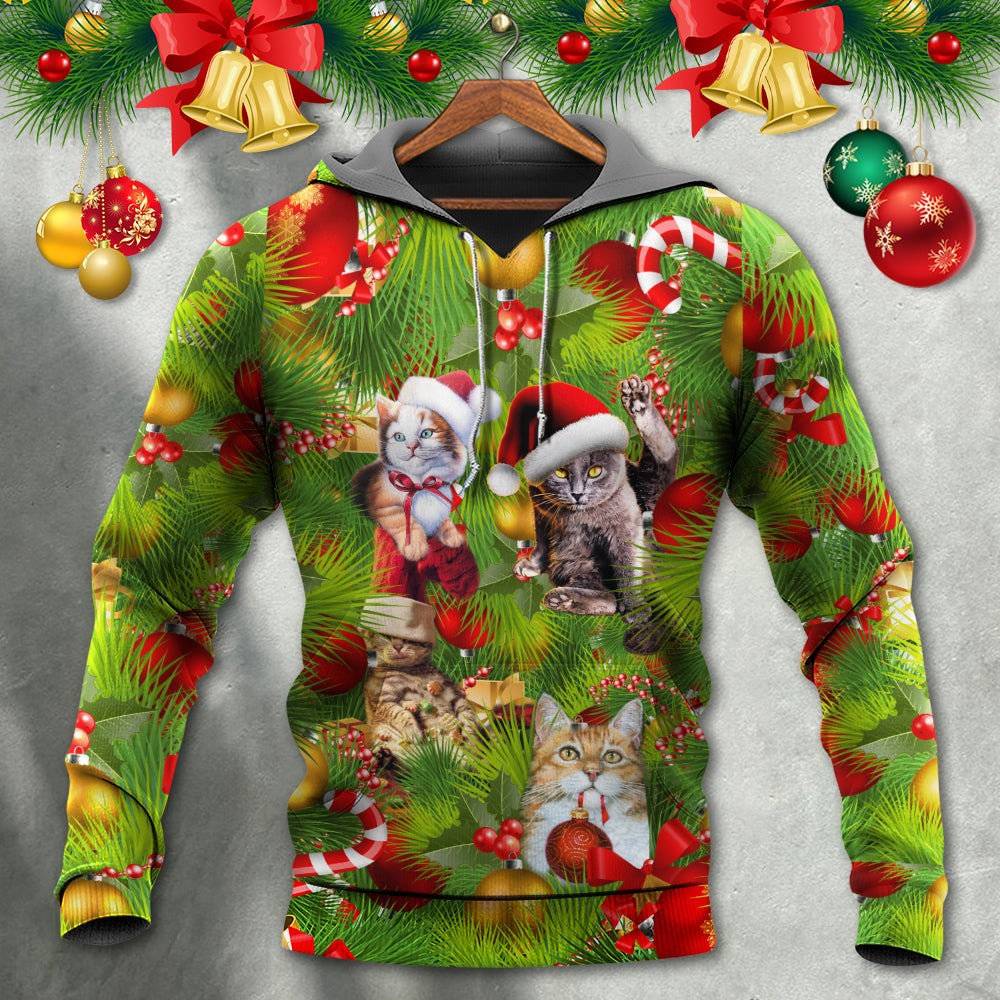 Christmas Lazy Cat Cozy Day Hoodie For Holiday Parties Weekend Outings And Cheerful Gift Giving