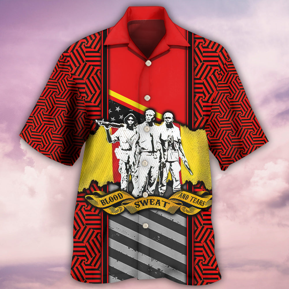 Veteran Vietnam Blood Sweat Tears Hawaiian Shirt For Warm Weather Adventures And Everyday Comfort