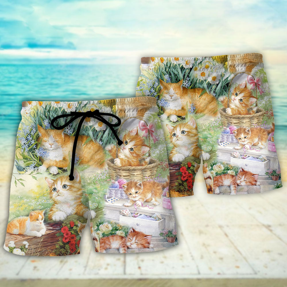 Artistic Cat Lover Beach Shorts For Outdoor Adventures And Thoughtful Seasonal Gifts