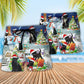 Christmas Black Cat Beach Shorts Pattern Detail For Island Trips And Versatile Outdoor Wear