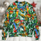 Parrot Xmas Tropical Leaf Sweater For Family Gatherings Winter Travel And Everyday Seasonal Comfort