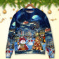 Christmas Family Snowman Santa Holiday Lights Sweater For Festive Family Events Casual Wear And Holiday Gift Giving