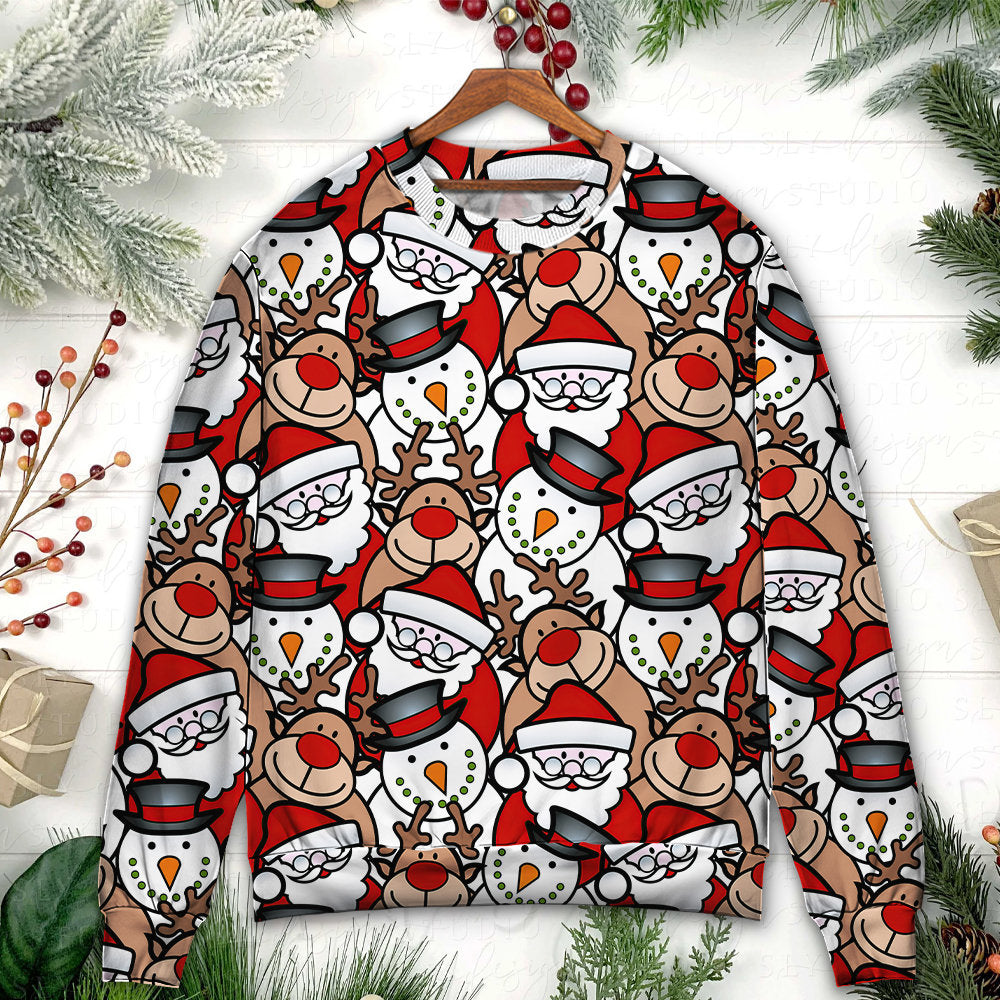 Christmas Cute Santa And Reindeer Sweater For Seasonal Parties Cozy Gatherings And Thoughtful Holiday Gifts