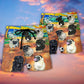 Coastal Soccer Pug Beach Shorts Pattern Detail For Summer Travel And Weekend Casual Style