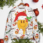 Christmas Hippie Groovy Santa Smile Face Sweater For Seasonal Parties Cozy Gatherings And Thoughtful Holiday Gifts