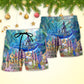 Whale Happy New Year Ocean Beach Shorts For Festive Vacation And Holiday Travel