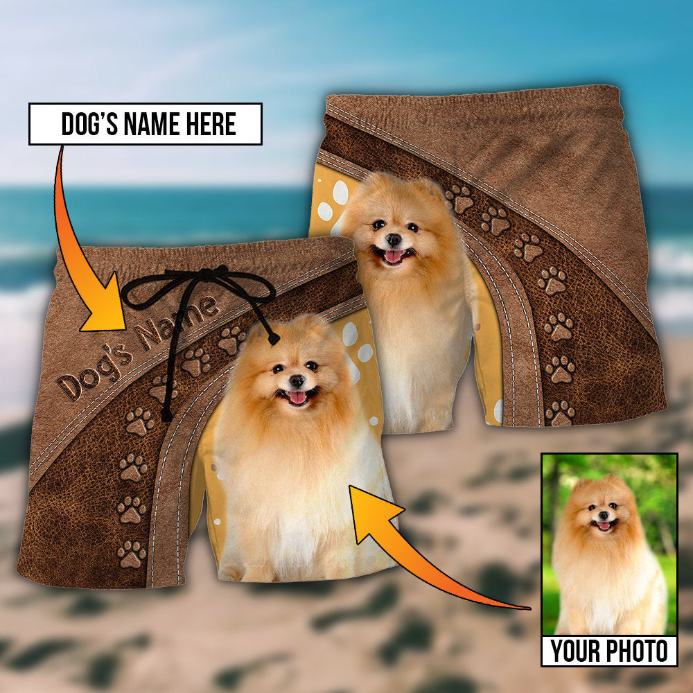 Dog Lovely Personalized Photo Beach Shorts Design View For Comfortable Resort And Beach Styling