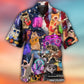 Happy Cat Independence Day Rocker Hawaiian Shirt Design Detail For Sunny Adventures And Casual Wear
