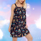Hippie Mushroom Peaceful Spirit V-Neck Sleeveless Cami Dress For Outdoor Gatherings And Colorful Summer Style