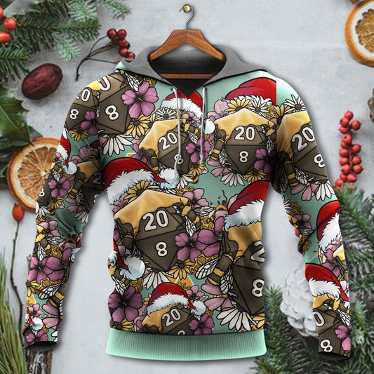 Christmas Bee Dice Holiday Vibe Hoodie For Holiday Vacations Winter Events And Everyday Comfort