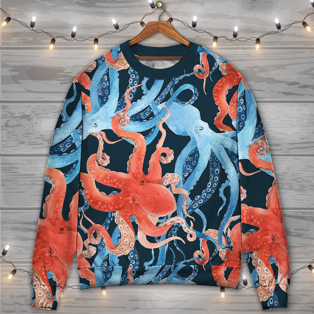 Colorful Octopus Ocean Sweater For Weekend Trips And Relaxed Everyday Wear