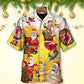 Christmas Santa Hawaiian Shirt Creative Print View For Casual Outings