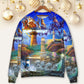 Lighthouse Christmas Santa Shine Like A Light Sweater For Seasonal Parties Cozy Gatherings And Thoughtful Holiday Gifts