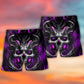 Skull Dark Purple Lightning Beach Shorts Graphic Detail For Resort Trips And Casual Outings