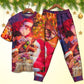 Santa Christmas Story Short Sleeve Pajamas Set For Holiday Bedtime And Cozy Home Wear