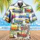 Watercolor Train Mountain Landscape Hawaiian Shirt For Summer Vacation And Beach Travel