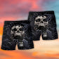 Screaming Skull Dark Hand Dark Beach Shorts For Sunny Holidays And Comfortable Daily Styling