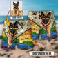 German Shepherd Personalized Photo Beach Shorts Graphic Detail For Resort Trips And Casual Outings