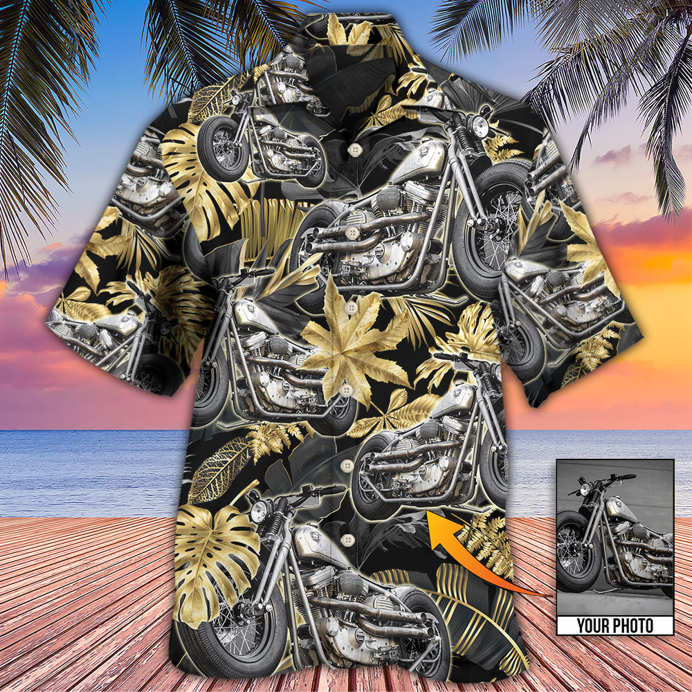 Tropical Motorcycle Bobber Vibe Custom Photo Hawaiian Shirt For Coastal Adventures And Warm Weather Wear