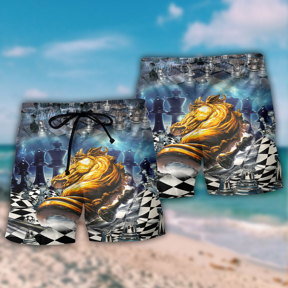 Chess Power Of The Knights Strategic Beach Shorts For Tropical Getaways And Weekend Adventures