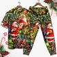 Santa Christmas Gift Delivery Short Sleeve Pajamas Set For Festive Sleepovers And Family Photos