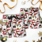 Christmas Snowman Beach Shorts Pattern Detail For Poolside Fun And Weekend Casual Style