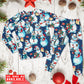 Happy Snowman Christmas Long Sleeve Pajamas Set For Christmas Sleepwear And Family Lounging