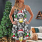 Christmas Meowy Cat Lover V-Neck Sleeveless Cami Dress For Festive Gatherings Travel And Casual Holiday Styling