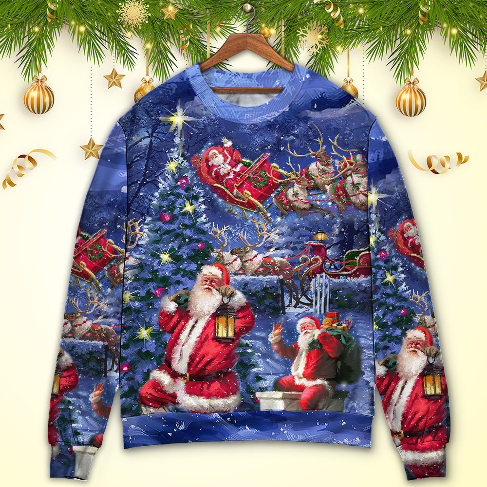 Christmas Santa Chilling Happy Xmas Light Sweater For Festive Parties Family Photos And Comfortable Seasonal Wear