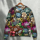 D20 Dice Floral Hippie Fantasy Sweater For Colorful Outfits Weekend Events And Thoughtful Gift Giving