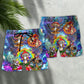 Hippie Mystic Mystical Colorful Beach Shorts Design Detail For Festival Travel And Beach Days