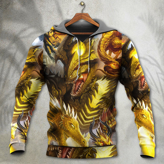 Gold Fantasy Dragon Skull Hoodie For Bold Streetwear Seasonal Events And Comfortable Layering