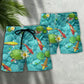 Landscape Fish Beach Shorts Pattern Detail For Tropical Escapes And Versatile Outdoor Wear