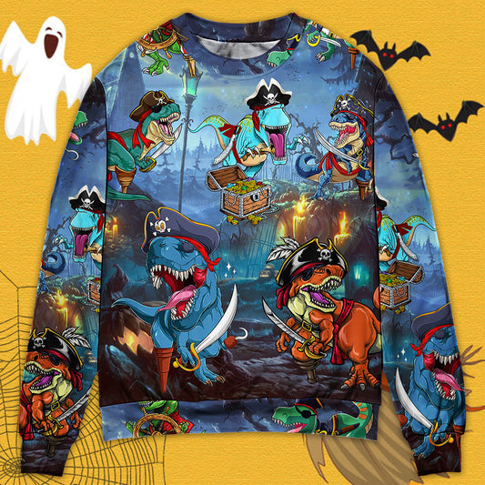 Halloween Pirate Dinosaur Fantasy Sweater For Halloween Events Weekend Outings And Creative Gift Giving