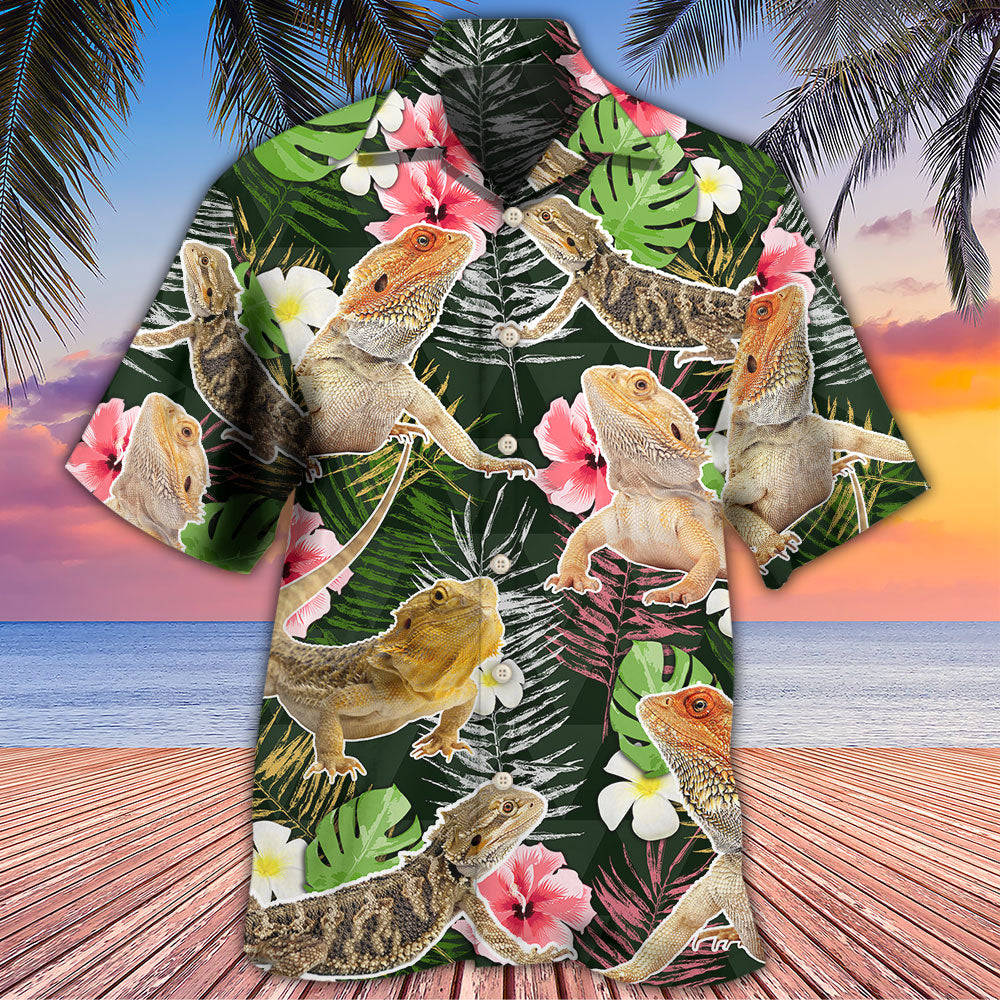 Tropical Dragon Bearded Leaf Hawaiian Shirt For Poolside Relaxation And Sunny Getaways