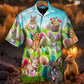 Funny Easter Rabbit Hawaiian Shirt Fabric Pattern Detail For Thoughtful Gifting