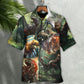 Dinosaur Roar Jungle Hawaiian Shirt All Over Print Detail For Summer Travel