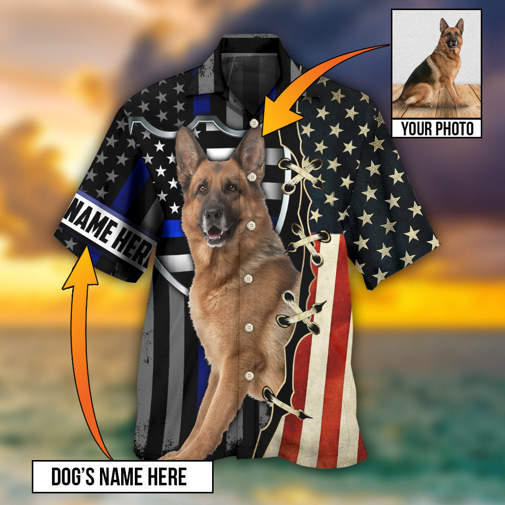 Dog German Shepherd Various Custom Photo Personalized Hawaiian Shirt For Vacation Days And Relaxed Coastal Outings
